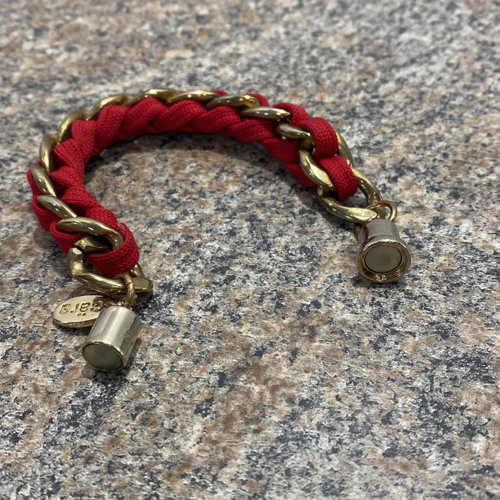 Cara New York Red And Gold Tone Braided Bracelet